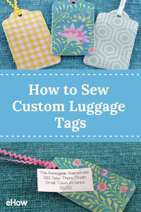 When it comes to gathering up your luggage after a long flight, there's nothing quite like spotting your special bag right away so you can get on with your adventure. These bright and custom luggage tags will make your baggage noticeable from far away so there is no doubt about the whereabouts of your luggage. Renegade Seamstress, Luggage Tags Diy, Diy Event, Custom Luggage, Sew Ins, Custom Luggage Tags, Beginner Sewing Projects Easy, Diy Tags, Leftover Fabric