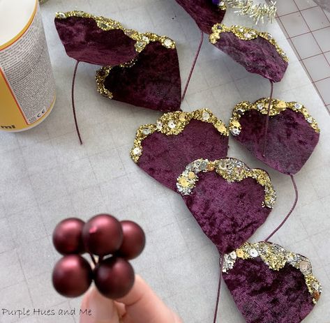 Velvet Christmas Flower Picks Velvet Flowers Diy, Velvet Flowers How To Make, Diy Velvet Ornaments, Frosted Candle Holders, Wings Jewelry, Easy Diy Thanksgiving, Angel Wings Jewelry, Velvet Flower, Material Flowers