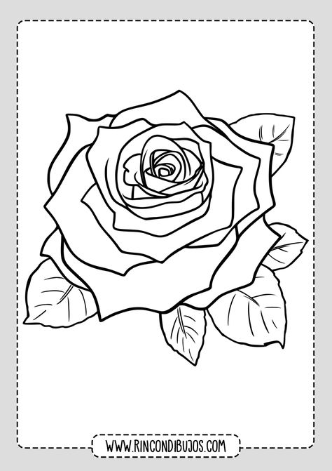 Imprimir Dibujos de Rosas Colorear - Rincon Dibujos Rose Outline Drawing, Rose Outline Tattoo, Rose Coloring, Rose Outline, Rose Coloring Pages, Tattoo Stencil Outline, Rose Drawing, Roses Drawing, Desenho Tattoo