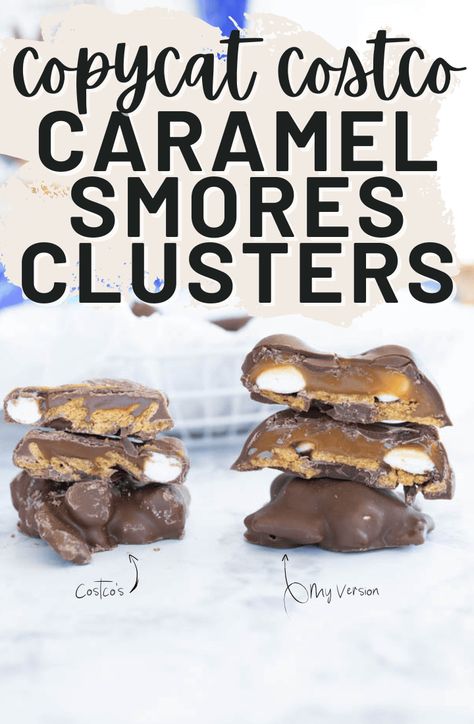 Copycat Costco Caramel S’mores Clusters - Cooking With Karli S’more Clusters, Caramel S’mores Clusters, Costco Smores Cookies, Caramel Smores Clusters, Smores Clusters, S’mores Bark, Costco Copycat Recipes, Caramel Smores, Christmas Clusters