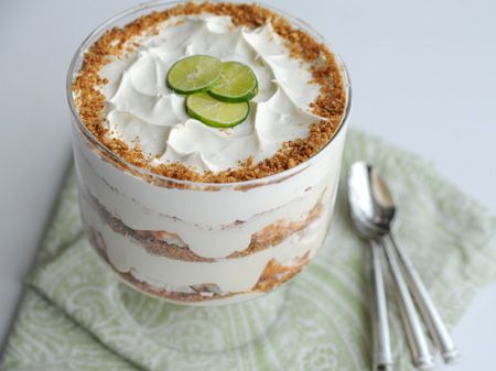 Key Lime Trifle  If you love a tangy Key lime pie, this creamy and crunchy trifle will hit the spot! Key Lime Trifle, Brownie Trifle, Summer Foods, Bake Goods, Trifle Desserts, Trifle Recipe, Lime Pie, Key Lime Pie, Angel Food Cake