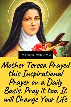 Mother Theresa Prayer, Mother Teresa Prayer, Prayer For Difficult Times, Catholic Saints Prayers, Nighttime Prayer, Prayers Answered, Catholic Prayers Daily, Powerful Morning Prayer, Catholic Beliefs