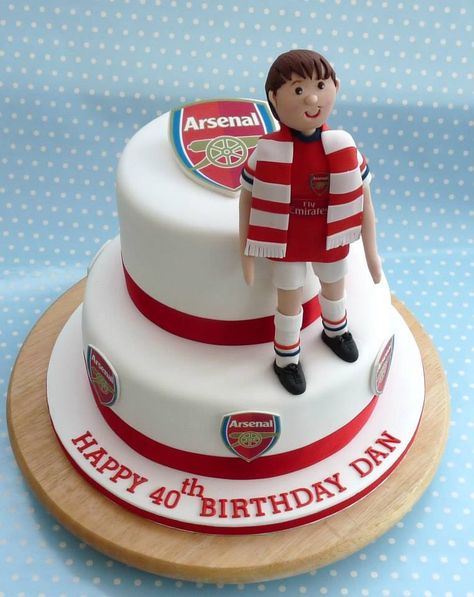 Arsenal Football Cake Arsenal Cake Ideas For Men, Arsenal Football Cake, Remy Cake, Arsenal Cake, Cake Ideas For Men, Soccer Cakes, Liverpool Cake, Rugby Cake, 30th Cake