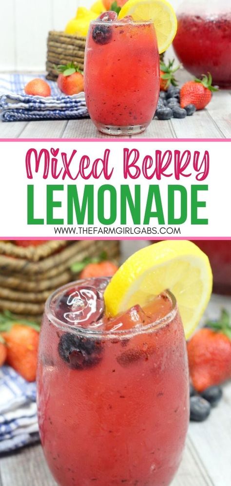 Berry Lemonade Recipe, Classic Lemonade Recipe, Bourbon Lemonade, Summer Mocktail, Summer Drink Recipe, Berry Lemonade, Homemade Lemonade Recipes, Berry Drinks, Perfect Summer Drink