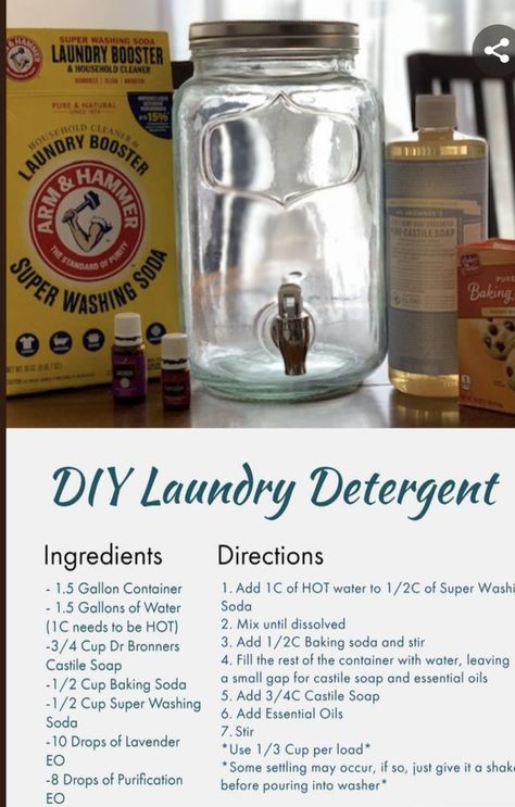 Borax Free Laundry Detergent, Diy Natural Detergent, Homemade Laundry Detergent Recipes, Detergent Recipe, Laundry Detergent Recipe, Săpunuri Handmade, Diy Laundry Detergent, Homemade Cleaning Supplies, Natural Cleaning Recipes