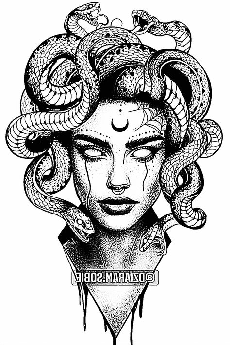 Medusa Illustration, Medusa Drawing, Archangel Tattoo, Medusa Tattoo Design, Medusa Art, Girl Arm Tattoos, Greek Mythology Tattoos, Mythology Tattoos, Medusa Tattoo