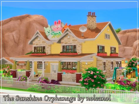 nolcanol's The Sunshine Orphanage Sims 4 Orphanage Build, Sims 4 Orphanage, Sims4 House, Sims World, Sims 4 Things, Jungle Adventure, 2nd Year, Sims Community, Small Pool