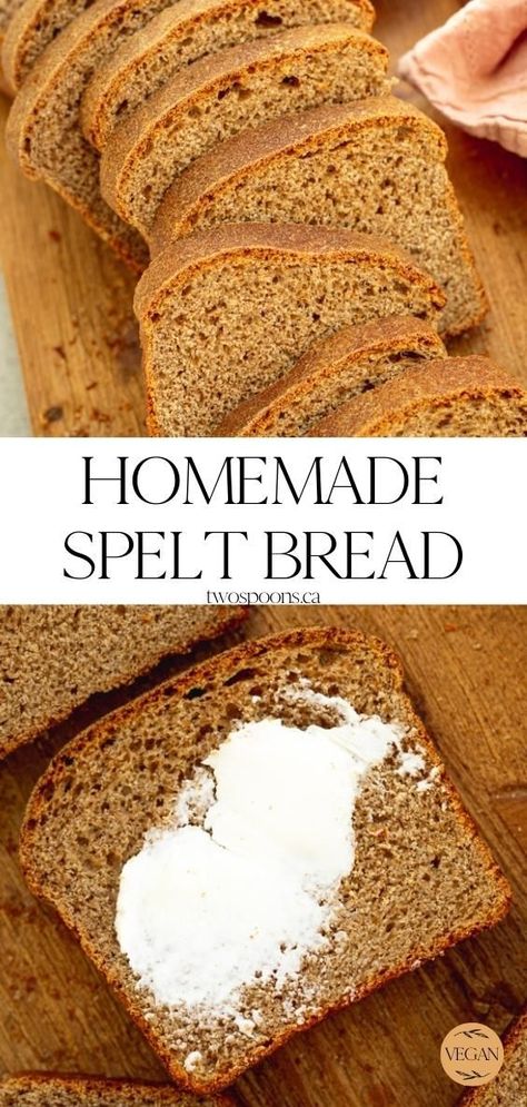 Soaked Bread Recipe, Spelt Bread Recipe, Spelt Flour Recipes, Spelt Recipes, Spelt Bread, Sprouted Bread, Spelt Flour, Healthy Bread, Bread Toast