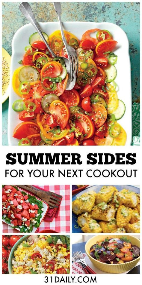 Simple Sides for Your Next Summer Cookout | 31Daily.com Elevated Cookout Food, Memorial Day Cookout Food, Summer Cookout Sides, Simple Sides, Cookout Sides, Barbecue Side Dishes, Cookout Side Dishes, Bbq Side Dishes, Summer Sides