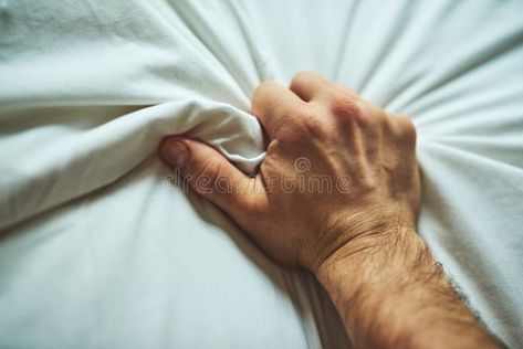 Thats the spot. Closeup shot of an unrecognizable mans hand grabbing a sheet in pleasure. stock image Grab Hand Reference, Hand Grasping Reference, Hand Grabbing Reference, Hand Grabbing, Red Insects, Mans Hand, Abstract Animal Art, Hand Reference, Spots Pattern