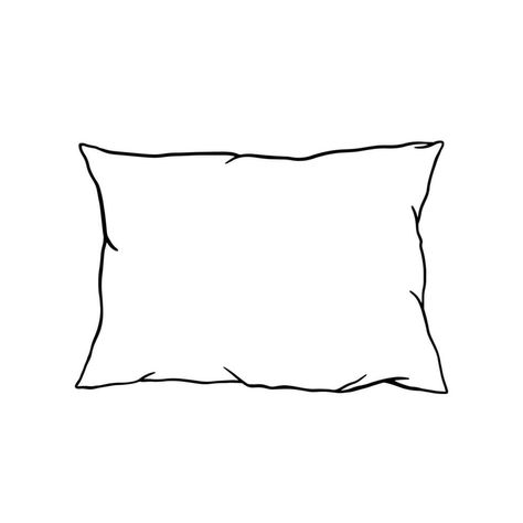 How To Draw A Pillow, Bed Doodle, Pillow Clipart, Pillow Doodle, Pillow Drawing, Minimalist Pillows, Vector Doodle, Rectangle Pillow, The Pillow