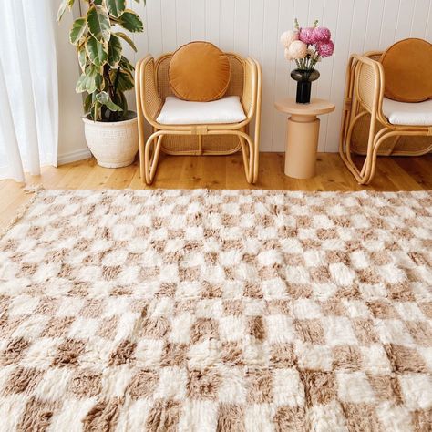 Ilyaz Ivory Taupe Checkered Soft Moroccan Area Wool Rug - Lustere Living Statement Rug, Beni Rugs, Checkered Rug, Artisan Rugs, Rugs Handmade, Soft Beige, Moroccan Rugs, Berber Carpet, Shopify Theme