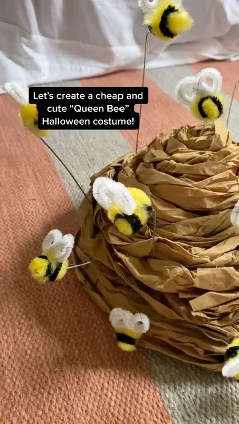 Diy Bug Halloween Costumes, Beehive Hat Diy, Diy Farm Costume Women, Honey Bear Costume, Watering Can Costume, Bee Costume Diy Woman, Honey Costume Diy, Easy Bee Costume Diy, Honey Bee Costume Diy