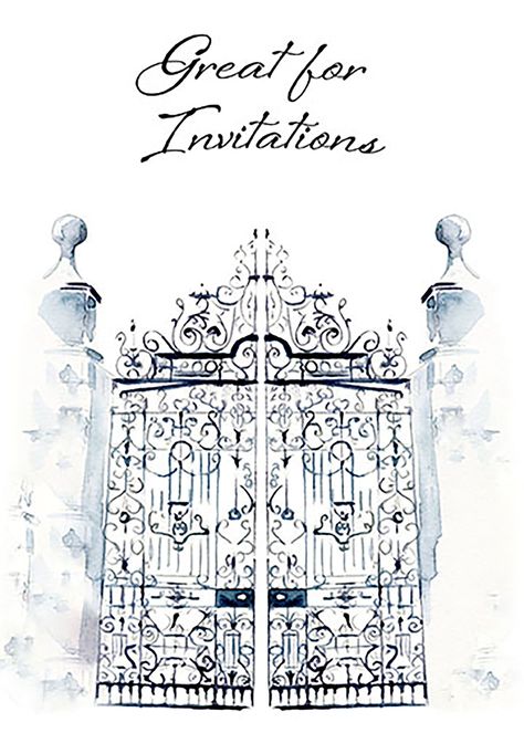 Castle Clipart, Wedding Gate, Castle Wedding Venue, Wrought Iron Gate, Arch Bridge, Watercolor Graphic, Manor Houses, Luxury Wedding Venues, Wedding Clipart