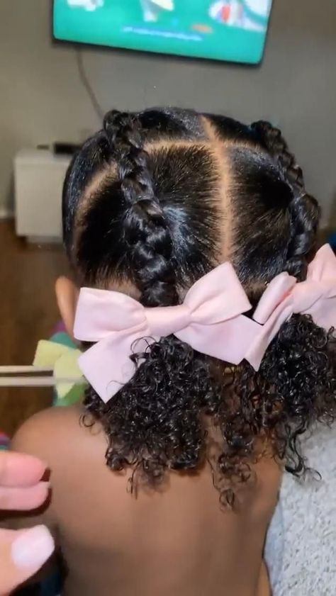 Hairstyle for little girls, black girl hairstyles. Visit my ig for more inspo Easy Toddler Hairstyles Black, Mixed Baby Hairstyles, Black Baby Girl Hairstyles, Mixed Girl Hairstyles, Baby Girl Hairstyles Curly, Braids Kids, Daughter Hairstyles, Baby Curls, Toddler Braided Hairstyles