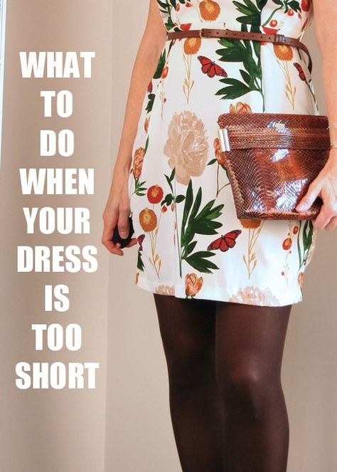 Help! My Dress Is Too Short! Over 40 fashion for the stylish woman. How To Wear A Short Dress, Shorts For Under Dresses, Short A Line Dress, Very Short Dress, Below The Knee Dresses, Skort Dress, Short Dress Styles, 40 Fashion, Look Short