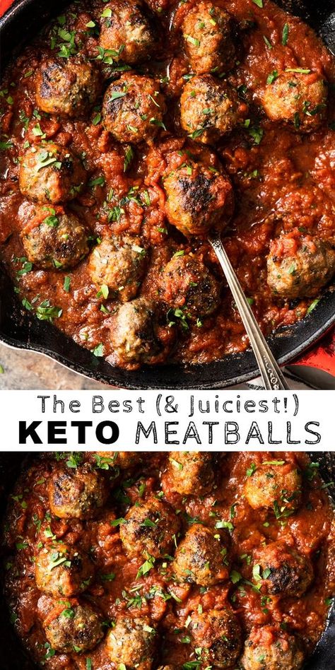 Meatballs With Marinara Sauce, Meatballs Keto, Keto Meatballs, Keto Beef, Keto Beef Recipes, Desserts Keto, Eggplant Parmesan, Keto Dinners, Best Gluten Free