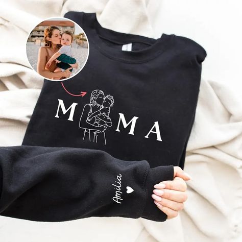 Custom Portrait Sweatshirt for Mama Personalized With Kid Names on Sleeve Mother's Birthday Gift for Wife Unique Mom Sweatshirt New Mom Gift - Etsy Canada Birthday Sweatshirt, Couples Sweatshirts, Mama Gifts, Matching Couple Outfits, Mother Birthday Gifts, Mama Sweatshirt, Custom Sweatshirts, Mom Sweatshirt, Custom Initials