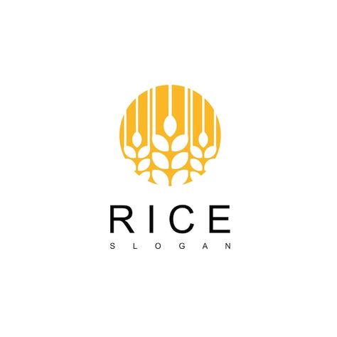 Circle race logo design template | Premium Vector #Freepik #vector #rye #ears-rice #wheat-background #barley Rice Logo Design, Wheat Logo Design, Logo Rice, Wheat Background, Rice Brands, Logo Design Template, Line Art Drawings, Rye, Barley