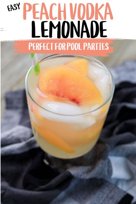 Vodka Peach Schnapps Lemonade, Alcoholic Drinks Vodka Easy, Peach Lemonade Vodka Drinks, Easy Peach Cocktail Recipes, Beach Peach Lemonade, Peach Cocktail Recipe Vodka, Drinks With Peach Vodka, Peach Ciroc Drinks Recipes, Peach Smirnoff Drinks