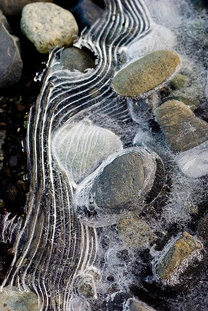 Ice and rocks Into The Abyss, Zen Meditation, The Abyss, Land Art, Patterns In Nature, Color Textures, Too Long, Stone Art, Natural World