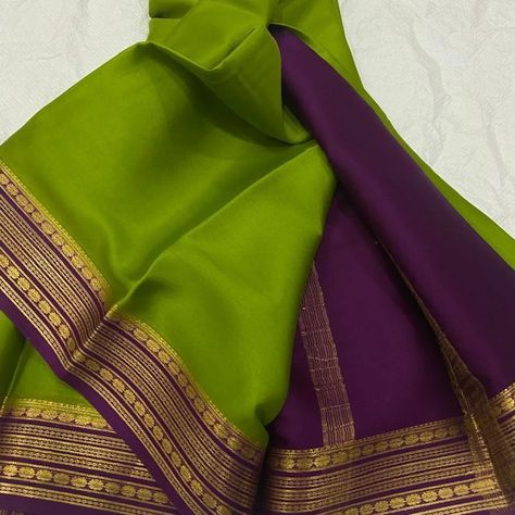 Mysore Crepe Silk Sarees, Pure Mysore Silk Saree, Saree Color Combinations, Crepe Silk Sarees, Mysore Silk Saree, Saree Sale, Mysore Silk, Brocade Blouses, Blouse Designs Silk