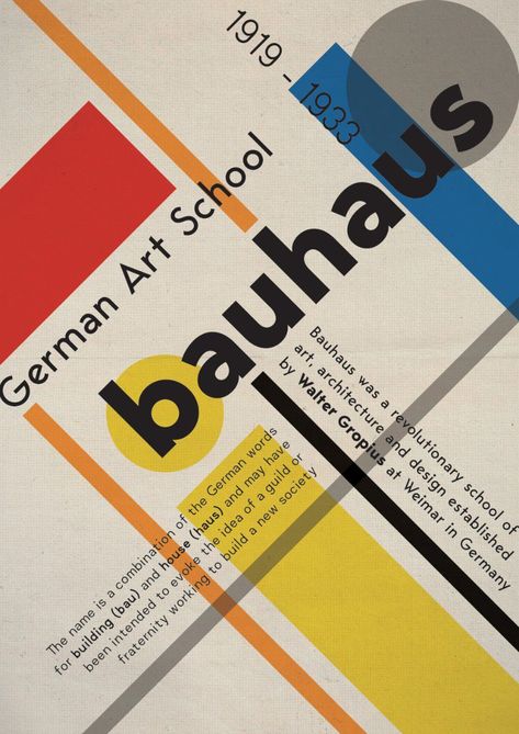 How to Create a Bauhaus Poster in Adobe InDesign Bauhaus Graphic Design, Bauhaus Poster Design, Bauhaus Interior, Logos Retro, Graphisches Design, 타이포그래피 포스터 디자인, Bauhaus Art, Walter Gropius, Bauhaus Poster