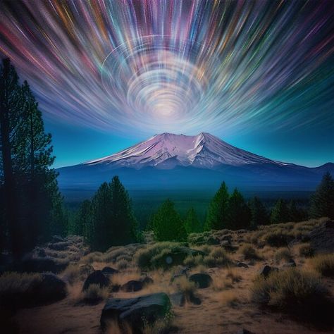 Mount Shasta Spiritual, Girlfriend Manifestation, Sun Gods, Mount Shasta California, Shasta California, Living In The Mountains, California Pictures, Lenticular Clouds, Green Academia