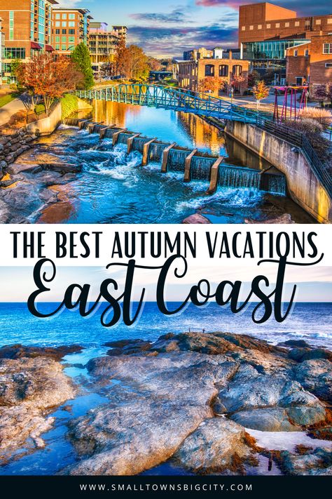 Check out these 10 best east coast fall vacations for a spectacular and memorable trip.  #FallVacation #USStates East Coast Fall Vacation Ideas, Fall Trips East Coast, East Coast Fall Road Trip, Fall Vacation Ideas U.s. States, Best East Coast Vacations, East Coast Vacation Ideas, East Coast Travel Destinations, East Coast Fall, Vermont Trip