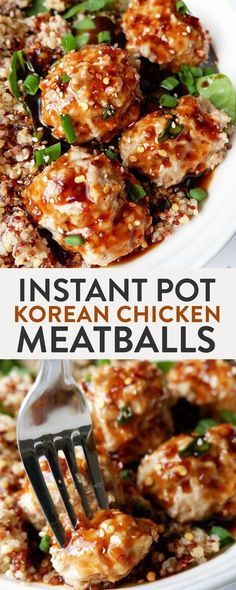 Instant Pot Korean Chicken Meatballs. Korean Bbq Meatballs, Instant Pot Korean, Bbq Meatball Recipe, Recipes List, Bbq Meatballs, Korean Chicken, Ground Chicken Recipes, Paleo Crockpot, Best Instant Pot Recipe