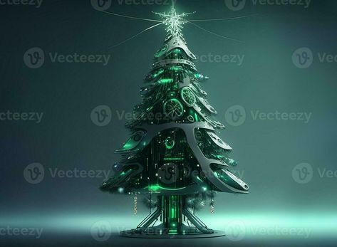 Futuristic Christmas, Free Stock Photos, Cyberpunk, Royalty Free Stock Photos, Christmas Tree, Stock Photos, Christmas