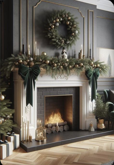 How To Decorate A Fireplace Mantel, Decorate A Fireplace, Elegant Wreaths, Cozy Lights, Elegant Ornaments, Colorful Ornaments, Unique Themes, Festive Centerpieces, Beautiful Decorations