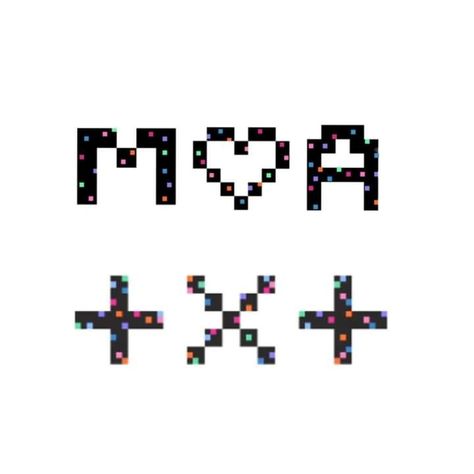 Txt Moa Logo, Enhypen Pixel Art, Txt Logo Aesthetic, Txt Logo, Kpop Tattoos, Easy Pixel Art, Pixel Crochet, Cute Themes, Choi Daniel