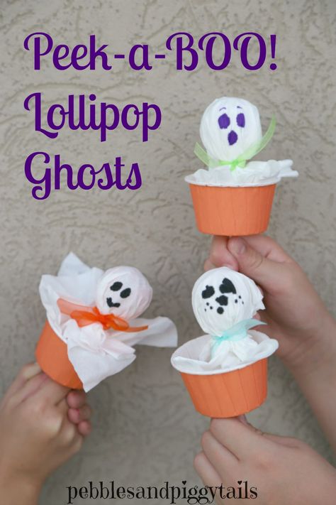 How to make cute Peek-a-boo Lollipop Ghosts for Halloween Lollipop Ghosts, Easy Halloween Diy Crafts, Ghosts For Halloween, Halloween Lollipop, Ghost Crafts, Easy Halloween Crafts, Easy Diy Halloween, Halloween Diy Crafts, Halloween Crafts For Kids