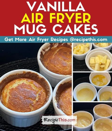 Cake In Air Fryer, Mug Cake Easy, Air Fryer Cake Recipes, Air Fryer Recipes Dessert, Air Fryer Recipes Snacks, Protein Mug Cakes, Air Fryer Fish, Make A Mug, Cake Mug