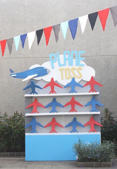 50th Birthday Party Activities, Airplane Backdrop, Airport Entrance, Airplane Birthday Decorations, Airplane Party Theme, Aviation Party, Planes Birthday Party, Planes Birthday, Planes Party