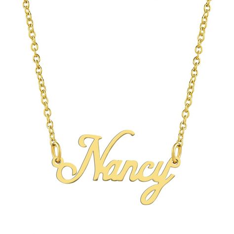 PRICES MAY VARY. Finery at Your Fingertips – No need to search jewelry stores. Find high-end pieces here with KISPER. Your personalized name necklace catches the eye with its sparkling gold over stainless steel. For Any Setting – Stunning yet understated, your nameplate necklace is sure to be your most versatile piece. Wear it bare or with a lyering necklaces a to elevate any outfit or occasion. Quality to the Core – Add style to your attire, not potentially irritating elements. Your custom name Personalized Pendant Necklace, Customized Necklace, Personalized Gold Necklace, Name Pendant, Nameplate Necklace, Personalized Pendant, Custom Name Necklace, Elegant Accessories, Pendant Design