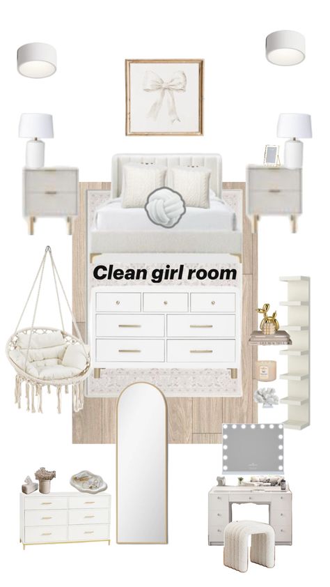 Aesthetic vanilla girl room🤍 Vanilla Girl Room, Aesthetic Vanilla Girl, White Room Decor, Luxury Room Bedroom, Bedroom Decor Cozy, Vanilla Girl, Cute Room Ideas, Cozy Room Decor, Room Redo