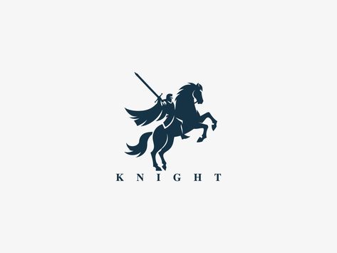 Knight Logo by Ben Naveed 🇺🇸 Chess Knight Logo, Knights Logo Design, Knight Vector, Knight Mascot, Knight Crest, Knights Tshirt Design, Knight On Horse, Logo Reference, Knight Logo