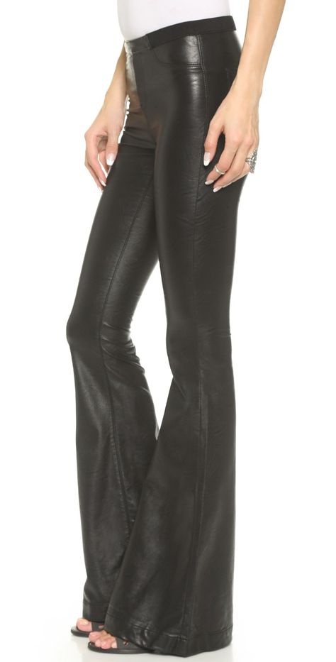 Blank Denim Faux Leather Flare Pants | SHOPBOP SAVE UP TO 25% Use Code: BIGEVENT16 Gothic Pants Women, Goth Pants, Gothic Pants, Style Anglais, High Waisted Flare Pants, Rock Style Clothing, Slim Hips, Leather Pant, England Fashion