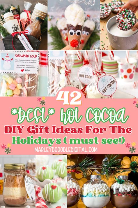 Make Christmas extra special with 41+ hot chocolate gift ideas! From reindeer cones to hot cocoa jars, these creative gifts are easy to DIY and perfect for teachers, kids, and coworkers. Affordable and festive, these ideas will make your holiday gifting memorable. Start planning your hot cocoa gifts and spread warmth and cheer this holiday season! Make Your Own Hot Chocolate Gifts, Reindeer Hot Chocolate Bags, Diy Christmas Hot Chocolate Kit, Hot Cocoa Xmas Gift, Hot Chocolate Xmas Gifts, Hot Chocolate Goodie Bags Party Favors, Hot Cocoa Bags Party Favors, Hot Cocoa Stocking Stuffer, Hot Cocoa Christmas Gifts Easy Diy