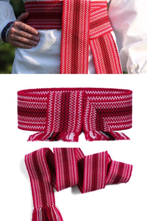 Woven Belt, Belts, Ukraine, Hand Weaving, Ribbon, Ships, Red