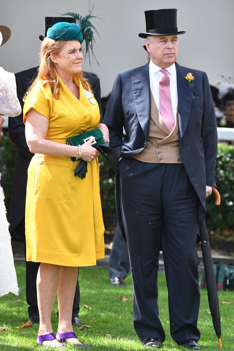 Sarah, Duchess of York and The Duke of York Royal Ascot Prince Andrew Prince Andrew And Fergie, Sarah Duchess Of York, Bright Yellow Dress, Female Actors, English Royalty, Royal Family England, British Royal Families, Sarah Ferguson, Duchess Of York