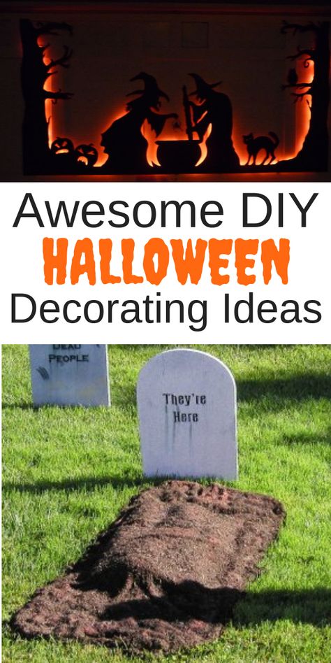 Awesome DIY Halloween Decorating Ideas.  Great ideas for decorating outside or inside, especially your front porch or front yard.  Creepy, scary, spooky decor ideas to make your home scare your guests!  #halloween #halloweendecor #diyhalloweendecor #halloweendecorations Halloween Yard Setup, Front Yard Halloween Decorations, Halloween Fence, Halloween Decorating Ideas, Outdoor Halloween Decor, Scary Halloween Decorations Diy, Cheap Halloween Decorations, Halloween Decoration Ideas, Halloween Diy Outdoor