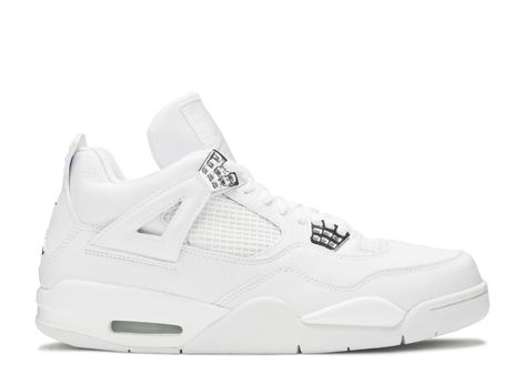 Air Jordan 4 Sneakers | Flight Club White Jordans 4s, Tenis Jordan Retro, All White Jordans, Jordan 4 Retro Pure Money, Jordan 4 Metallic, Jordans 4s, Air Jordan White, Jordan 4 White, Pretty Sneakers