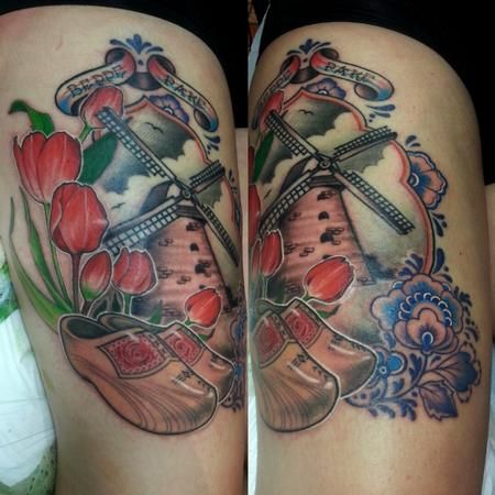 Heritage Tattoo Ideas, Heritage Tattoo, Jordan Tattoo, Dutch Tattoo, German Tattoo, Tulip Tattoo, Dutch Heritage, History Tattoos, Traditional Tattoo Design