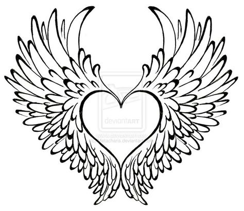 Another idea Middle Tattoo, Heart With Wings Tattoo, Kunst Tattoos, Wing Tattoo Designs, Tattoo Heart, Wings Drawing, Angel Wings Tattoo, Wing Tattoo, Inspiration Tattoos