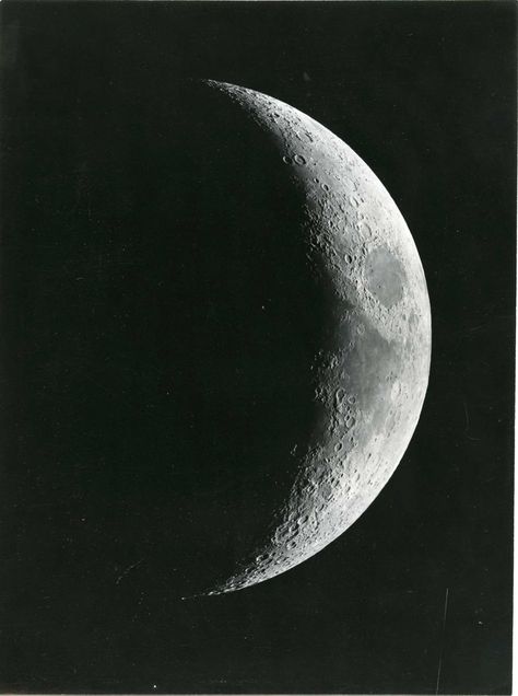 Observatoire de Paris, Premier Croissant, Moon,  +/- 1970’s, France, Banh Mi, Silver Print, Moon Photography, Night Photography, Vintage Photos, Vintage Silver, The Back, Vintage Art, Photo Art