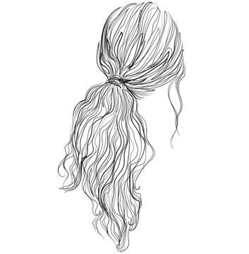 Low Ponytail Drawing, Ponytail Drawing, Low Ponytail, Amy Winehouse, Drawing Videos, Pictures To Draw, Female Sketch, Black And White, Drawings