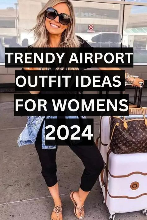 25 BEST CUTE & COMFY AIRPORT OUTFIT IDEAS 2024 81 Fall Airport Outfit, Summer Airplane Outfit, Airport Outfit Fall, Airplane Travel Outfits, Airport Style Summer, Best Travel Outfits For Women, Cute Airport Outfit, Airport Outfit Ideas, Casual Travel Outfit